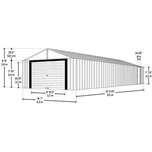 Sheds Express Outdoor Storage Sheds Arrow Murryhill 14 x 31 Garage, Steel Storage Building, Prefab Storage Shed