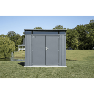 Sheds Express Outdoor Storage Sheds Sojag Denali 8 ft. x 5 ft. Steel Storage Shed in Anthracite Model # SJDEN85