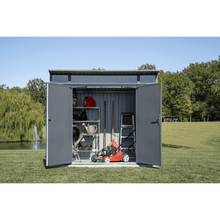 Load image into Gallery viewer, Sheds Express Outdoor Storage Sheds Sojag Denali 8 ft. x 5 ft. Steel Storage Shed in Anthracite Model # SJDEN85