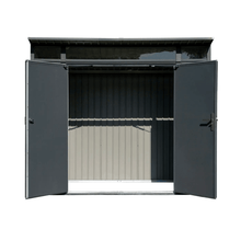 Load image into Gallery viewer, Sheds Express Outdoor Storage Sheds Sojag Denali 8 ft. x 5 ft. Steel Storage Shed in Anthracite Model # SJDEN85