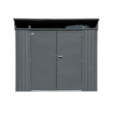 Load image into Gallery viewer, Sheds Express Outdoor Storage Sheds Sojag Denali 8 ft. x 5 ft. Steel Storage Shed in Anthracite Model # SJDEN85