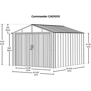 Sheds Express Sheds Arrow Commander 10 ft. x 10 ft. Steel Storage Building in Eggshell Model CHD1010-A