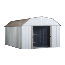 Load image into Gallery viewer, Sheds Express Sheds Arrow Lexington 10 ft. x 14 ft. Barn Style Steel Storage Shed in Taupe/Eggshell Model LX1014-C1