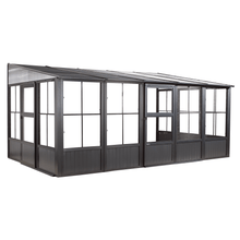 Load image into Gallery viewer, Sheds Express Solarium Sojag Charleston 10 ft. x 16 ft. Rectangular Solarium Wall Unit Model # 440-9163032 in Charcoal