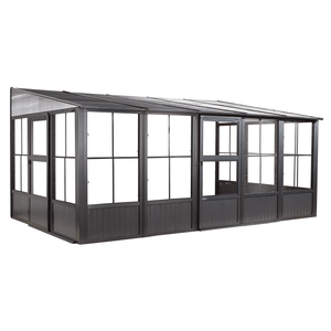 Sheds Express Solarium Sojag Charleston 10 ft. x 16 ft. Rectangular Solarium Wall Unit Model # 440-9163032 in Charcoal