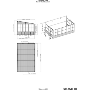 Sheds Express Solarium Sojag Charleston 10 ft. x 16 ft. Rectangular Solarium Wall Unit Model # 440-9163032 in Charcoal