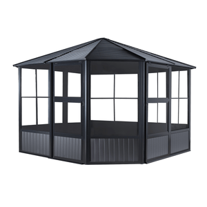 Sheds Express Solarium Sojag Charleston 12 ft. x 12 ft. Octagonal Solarium Model # 442-9162998 in Charcoal