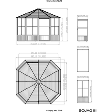 Load image into Gallery viewer, Sheds Express Solarium Sojag Charleston 12 ft. x 12 ft. Octagonal Solarium Model # 442-9162998 in Charcoal