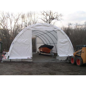 Sheds Express Truss Buildings White 30' x 40' x 15' Commercial Round Truss Building