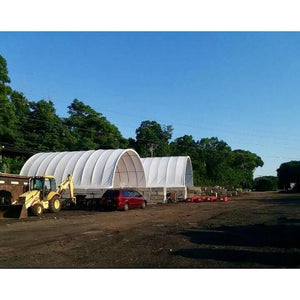 Sheds Express Truss Buildings White 30' x 40' x 15' Commercial Round Truss Building