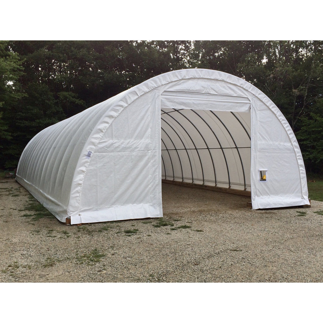 Sheds Express Truss Buildings White 30' x 40' x 15' Commercial Round Truss Building