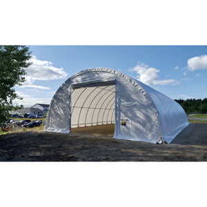 Sheds Express Truss Buildings White 30' x 40' x 15' Commercial Round Truss Building