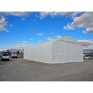 Sheds Express Truss Buildings White 40' x 60' x 18' Domed Round Truss Building