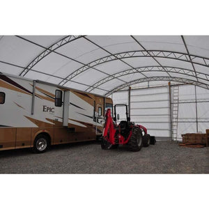 Sheds Express Truss Buildings White 40' x 60' x 18' Domed Round Truss Building