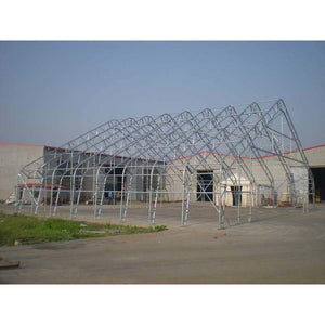 Sheds Express Truss Buildings White 65' x 49' x 26' Peaked Truss Building