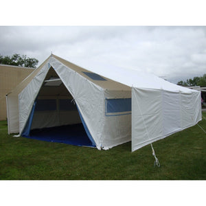 Sheds Express Truss Buildings White / Blue 18' x 32' x 15' U.N. Disaster Relief Tent House PB183215HWH