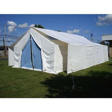 Load image into Gallery viewer, Sheds Express Truss Buildings White / Blue 18&#39; x 32&#39; x 15&#39; U.N. Disaster Relief Tent House PB183215HWH