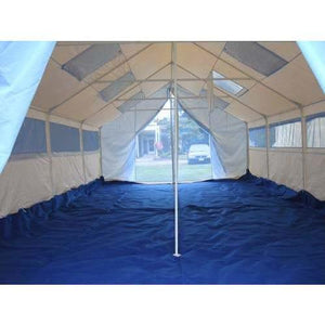 Sheds Express Truss Buildings White / Blue 18' x 32' x 15' U.N. Disaster Relief Tent House PB183215HWH