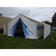 Load image into Gallery viewer, Sheds Express Truss Buildings White / Blue 18&#39; x 32&#39; x 15&#39; U.N. Disaster Relief Tent House PB183215HWH